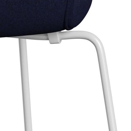 [product_category]-Fritz Hansen 3107 Chair Full Upholstery, White/Divina Melange Dark Blue-Fritz Hansen-3107FU-DIM787-DRWH-FRI-7