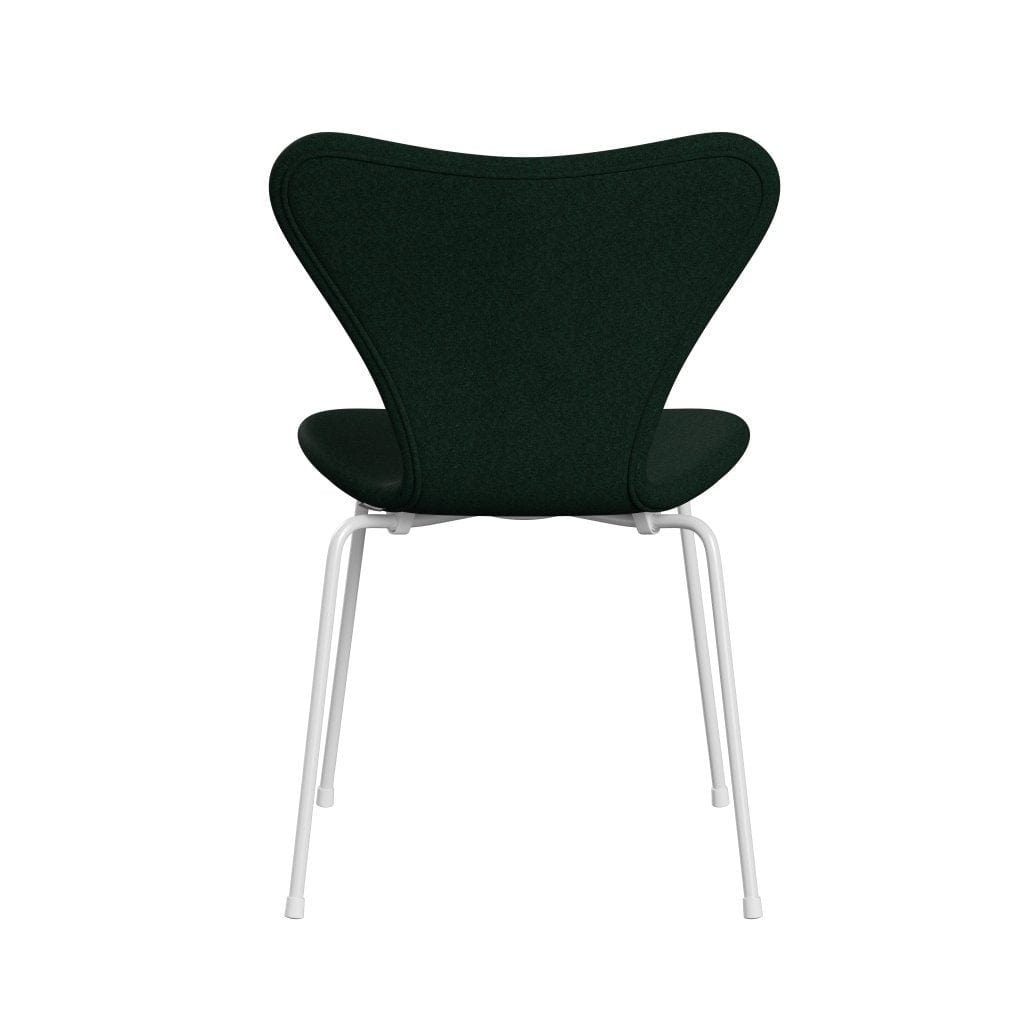 [product_category]-Fritz Hansen 3107 Chair Full Upholstery, White/Divina Melange Dark Green-Fritz Hansen-3107FU-DIM871-DRWH-FRI-4