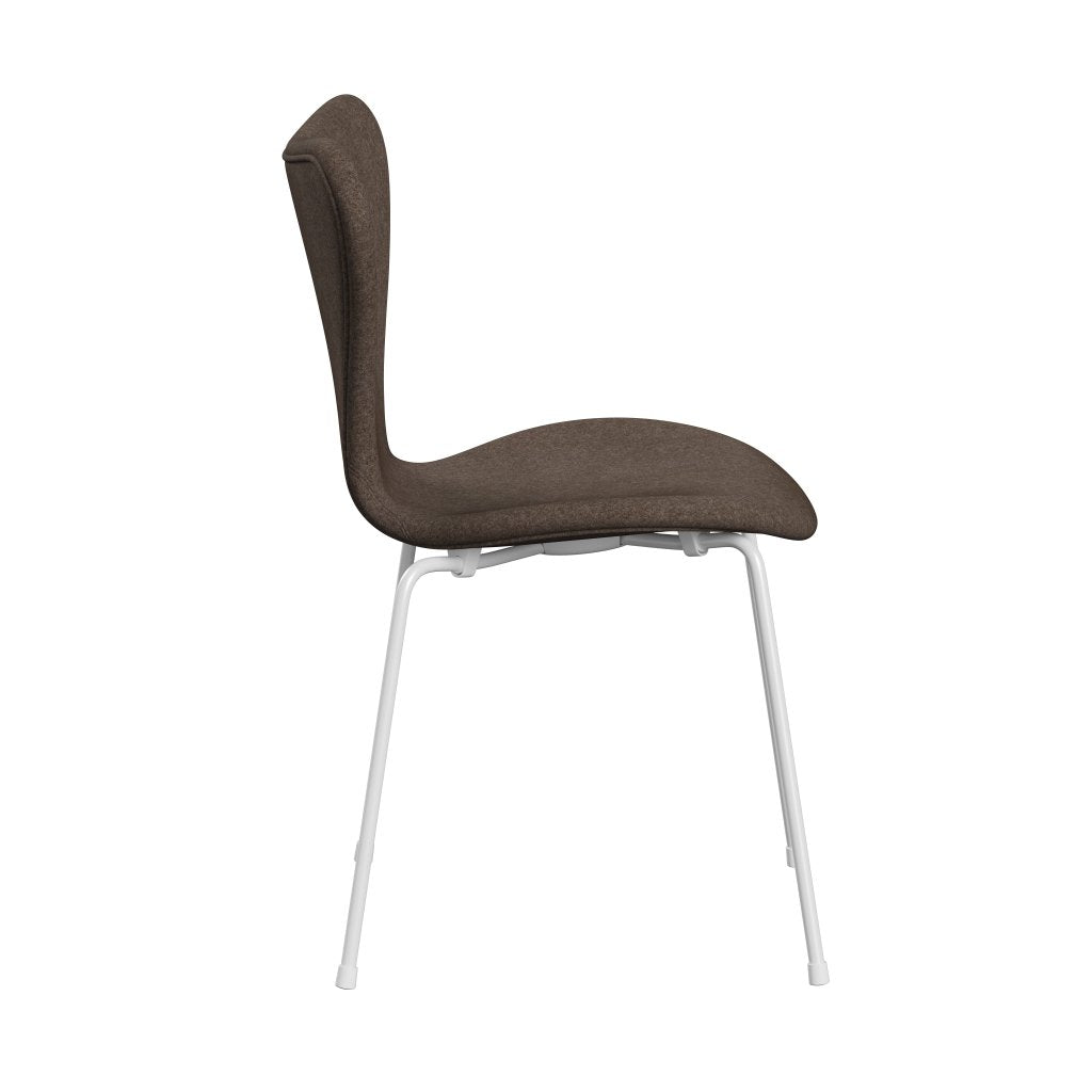 [product_category]-Fritz Hansen 3107 Chair Full Upholstery, White/Divina Melange Dusty Brown-Fritz Hansen-3107FU-DIM260-DRWH-FRI-3