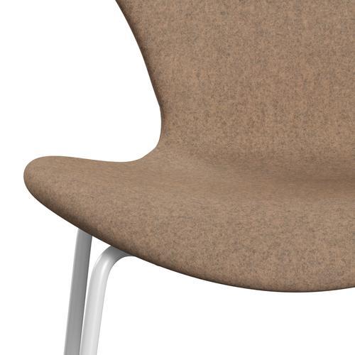 [product_category]-Fritz Hansen 3107 Chair Full Upholstery, White/Divina Melange Grey Nude-Fritz Hansen-3107FU-DIM517-DRWH-FRI-6