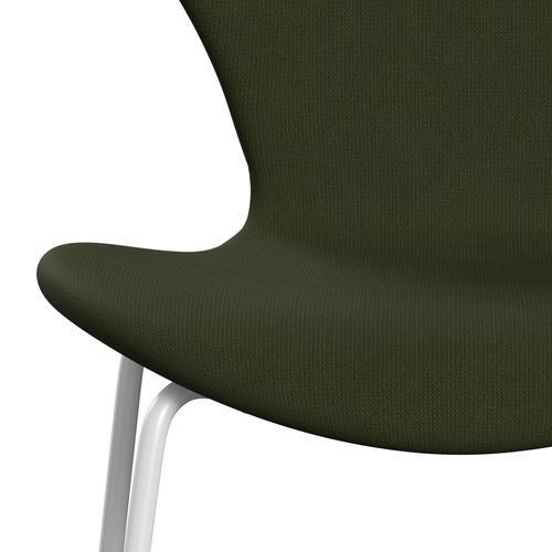 [product_category]-Fritz Hansen 3107 Chair Full Upholstery, White/Fame Dark Brown Green-Fritz Hansen-3107FU-F68148-DRWH-FRI-6