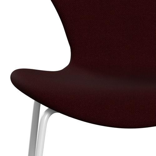 [product_category]-Fritz Hansen 3107 Chair Full Upholstery, White/Hallingdal Wine Red-Fritz Hansen-3107FU-HAL694-DRWH-FRI-6