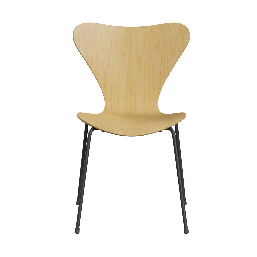 [product_category]-Fritz Hansen 3107 Chair Unupholstered, Warm Graphite/Ash Veneer Natural-Fritz Hansen-3107-ASH001-WARGRA-FRI-1