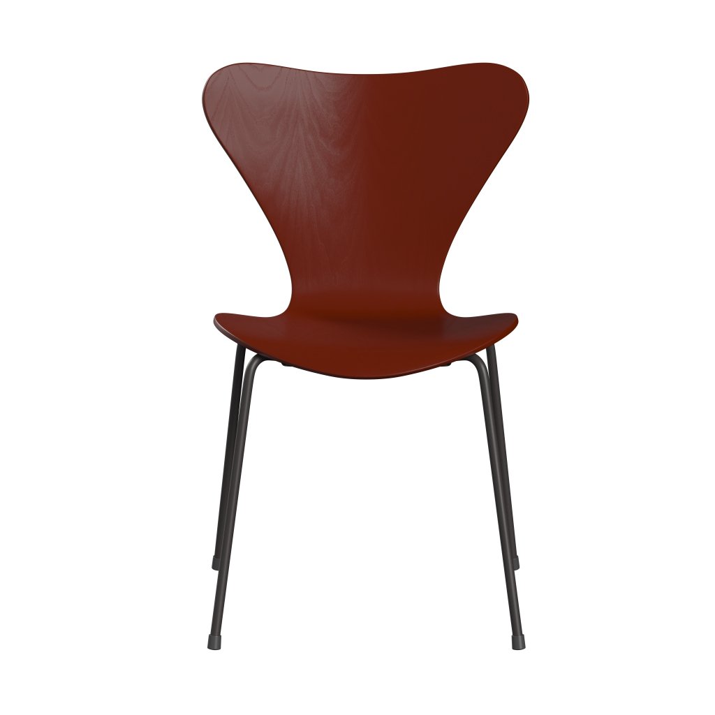 [product_category]-Fritz Hansen 3107 Chair Unupholstered, Warm Graphite/Dyed Ash Venetian Red-Fritz Hansen-3107-CA675-WARGRA-FRI-1