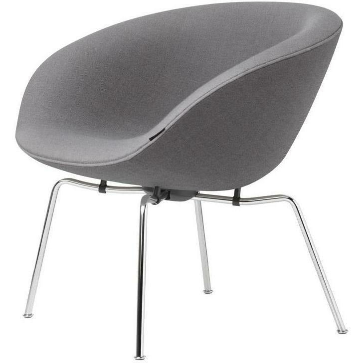 [product_category]-Fritz Hansen Aj Pot Lounge Chair Chrome Plated Frame Fabric, Christianshavn Light Grey Uni-Fritz Hansen-3318-Chromed-Christianshavn-1170-FRI-1