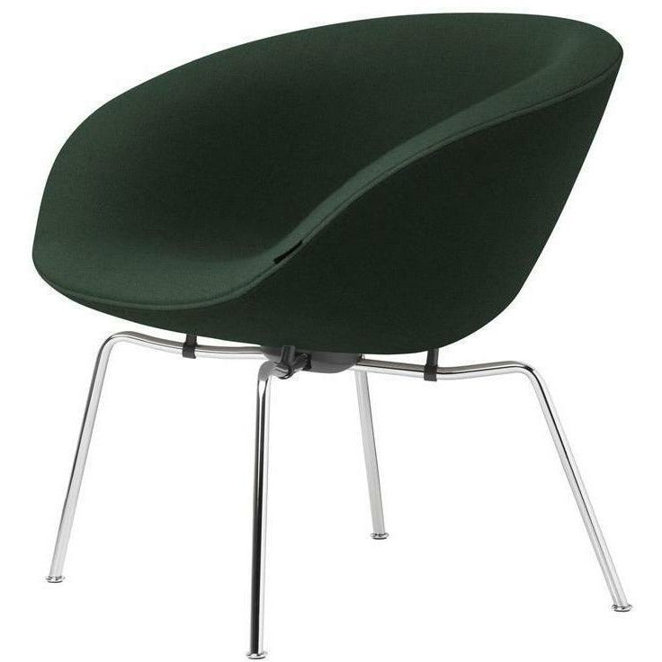 [product_category]-Fritz Hansen Aj Pot Lounge Chair Chromed Frame Fabric, Christianshavn Dark Green Plain-Fritz Hansen-3318-Chromed-Christianshavn-1160-FRI-1