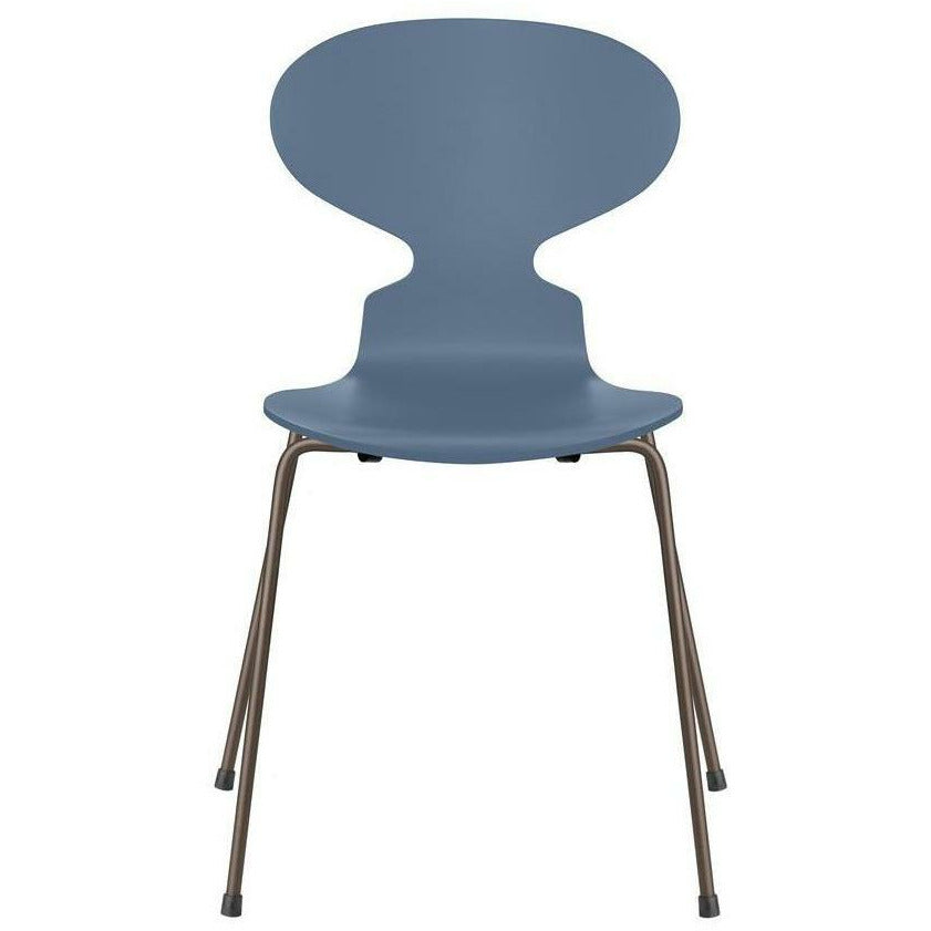 [product_category]-Fritz Hansen Ant Chair Lacquered Dusk Blue Shell, Brown Bronze Base-Fritz Hansen-3101-LAKERET-DUSK-BROWN-FRI-1