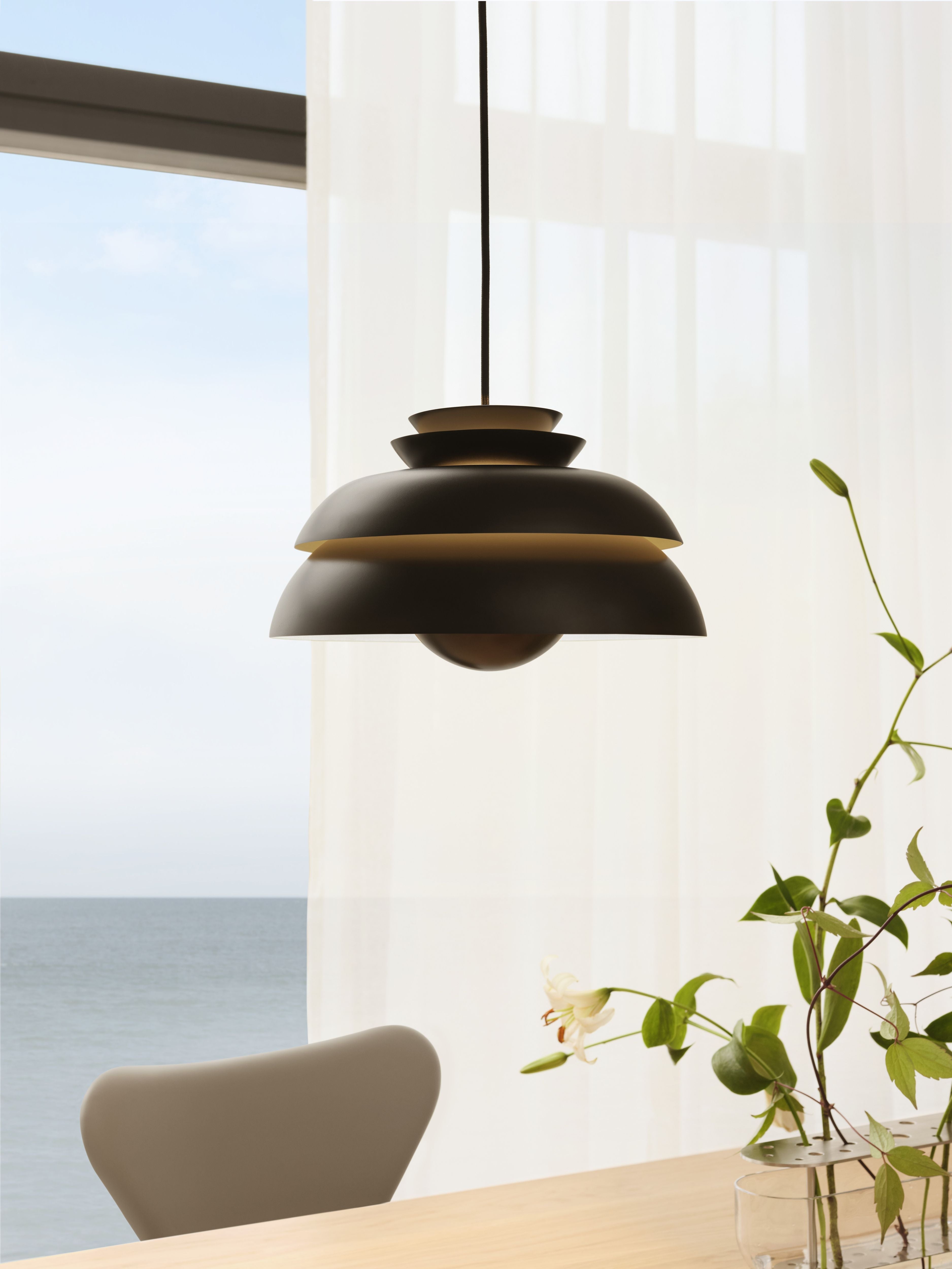 [product_category]-Fritz Hansen Concert Suspension Lamp Black Matt, ø55 Cm-Fritz Hansen-5702370001001-14721908-FRI-2