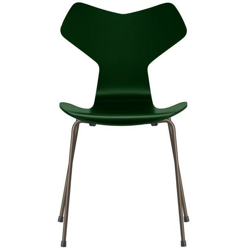 [product_category]-Fritz Hansen Grand Prix Chair Lacquered Evergreen Bowl, Brown Bronze Base-Fritz Hansen-3130-Lacquered-Evergreen-BrownBronze-FRI-1