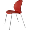 Fritz Hansen N02 Recycle Chair Chromed Steel 4 Legged, Red