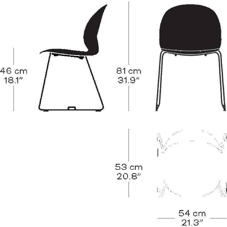 [product_category]-Fritz Hansen N02 Recycle Chair With Welded Connecting Device, Light Blue/Chrome-Fritz Hansen-N02-21-Light-Blue-Chrome-FRI-4