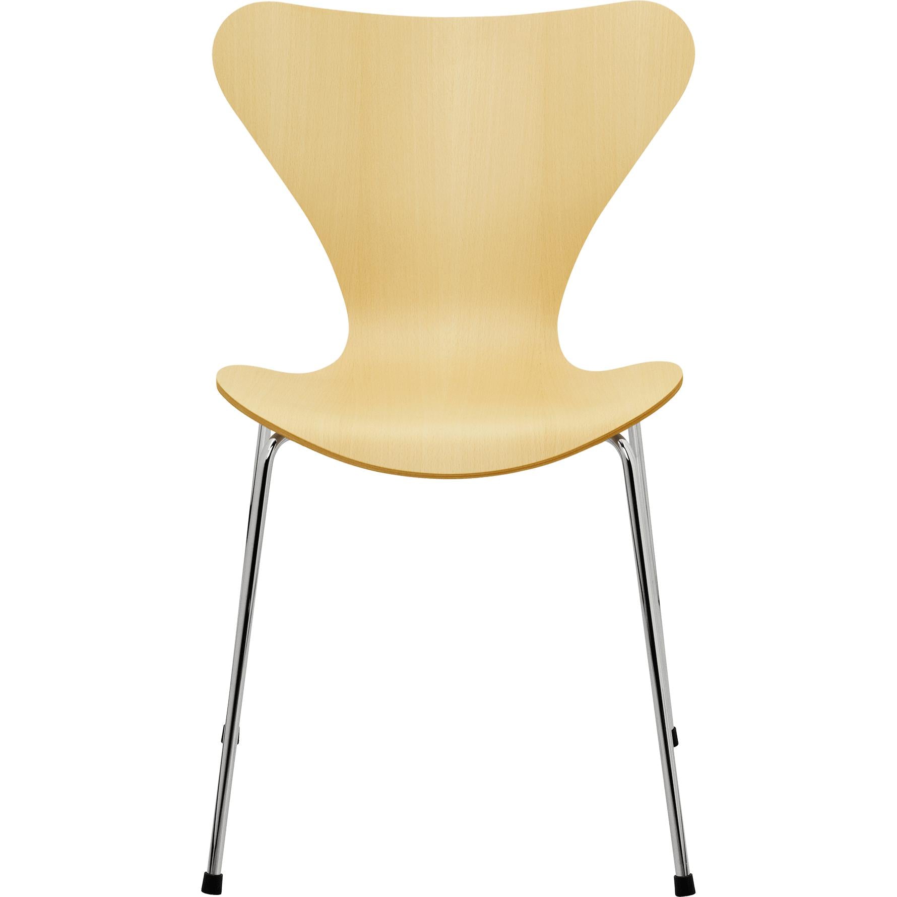 [product_category]-Fritz Hansen Series 7 Chair Veneer Beech Shell, Chromed Steel Base-Fritz Hansen-3107-Finer-Beech-Chrome-FRI-1