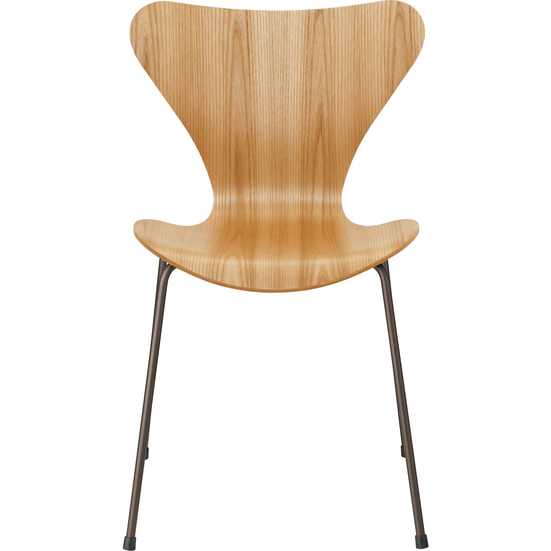 [product_category]-Fritz Hansen Series 7 Chair Veneer Elm Bowl, Brown Bronze Base-Fritz Hansen-3107-Finer-Elm-Bronze-FRI-1