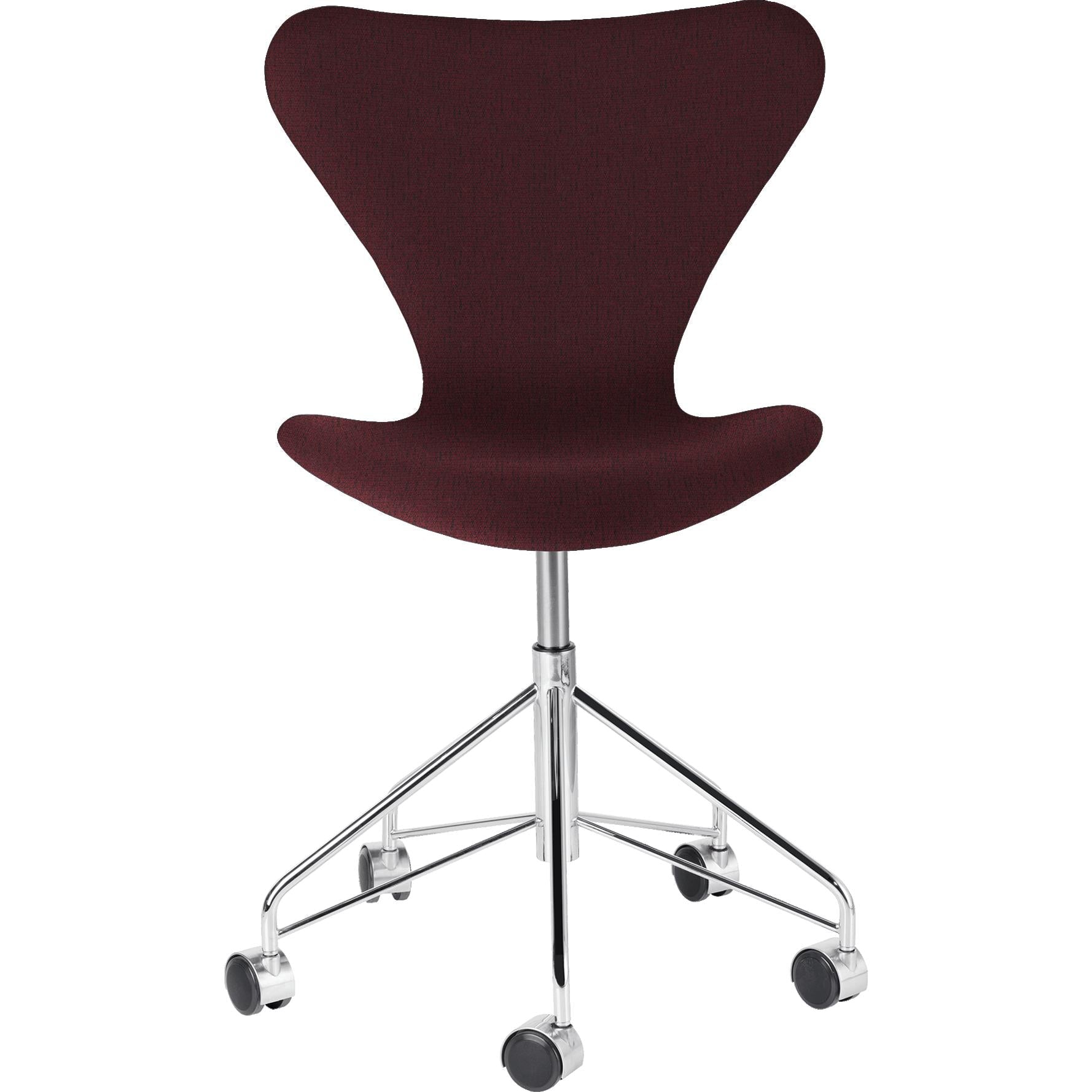 [product_category]-Fritz Hansen Series 7 Swivel Chair Full Upholstery Fabric Christianshavn, Red-Fritz Hansen-3117-FulUph-Chris-1141-FRI-1