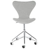 Fritz Hansen Series 7™ Swivel Chair Full Upholstery Fabric, Divina Melange Light Grey