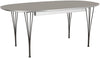 Fritz Hansen Super-Aripse Pull-Out Table Chrome, 120x180/300 cm, grått laminat