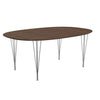 Fritz Hansen Superellipse™ Dining Table Chrome/Walnut Veneer, 120 X180 Cm