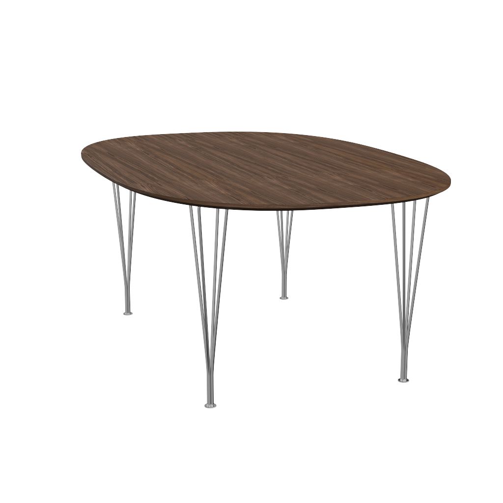 [product_category]-Fritz Hansen Superellipse Dining Table Chrome/Walnut Veneer, 120 X180 Cm-Fritz Hansen-B613-walnut veneer-FRI-3