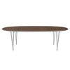 Fritz Hansen Superellipse Dining Table Chrome/Walnut Veneer, 240x120 Cm