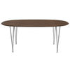 Fritz Hansen Superellipse Dining Table Chrome/Walnut Veneer With Walnut Table Edge, 180x120 Cm