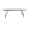 Fritz Hansen Superellipse Dining Table Chrome/White Fenix Laminates, 170x100 Cm