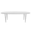 Fritz Hansen Superellipse Dining Table Chrome/White Fenix Laminates, 240x120 Cm