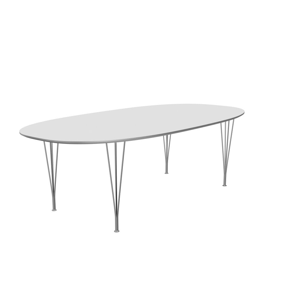 Fritz Hansen Superellipse Spisebord Forkromet Stål/Hvid Laminat, 240x120 Cm