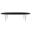 Fritz Hansen Superellipse Dining Table Grey Powder Coated/Black Fenix Laminates, 300x130 Cm