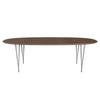 Fritz Hansen Superellipse Dining Table Grey Powder Coated/Walnut Veneer, 240x120 Cm