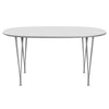 Fritz Hansen Superellipse™ Dining Table Grey Powder Coated/White Fenix Laminates, 150x100 Cm