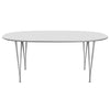 Fritz Hansen Superellipse™ Dining Table Grey Powder Coated/White Fenix Laminates, 180x120 Cm