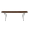 Fritz Hansen Superellipse Dining Table Nine Grey/Walnut Veneer, 240x120 Cm