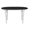 Fritz Hansen Superellipse™ Dining Table Silvergrey/Black Fenix Laminates, 135x90 Cm