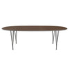 Fritz Hansen Superellipse™ Dining Table Warm Graphite/Walnut Veneer, 240x120 Cm