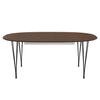 Fritz Hansen Superellipse Extendable Table Black/Walnut Veneer With Walnut Table Edge, 300x120 Cm