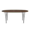 Fritz Hansen Superellipse Extendable Table Brown Bronze/Walnut Veneer With Walnut Table Edge, 270x100 Cm