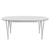 Fritz Hansen Superellipse Extendable Table Grey Powder Coated/White Fenix Laminates, 300x120 Cm