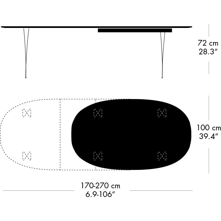 [product_category]-Fritz Hansen Superellipse Extendable Table White/Black Fenix Laminates, 270x100 Cm-Fritz Hansen-B620-FXBLL-SPAL-DRWH-FRI-5