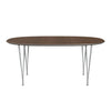 Fritz Hansen Superellipse Extending Table Nine Grey/Walnut Veneer, 270x100 Cm