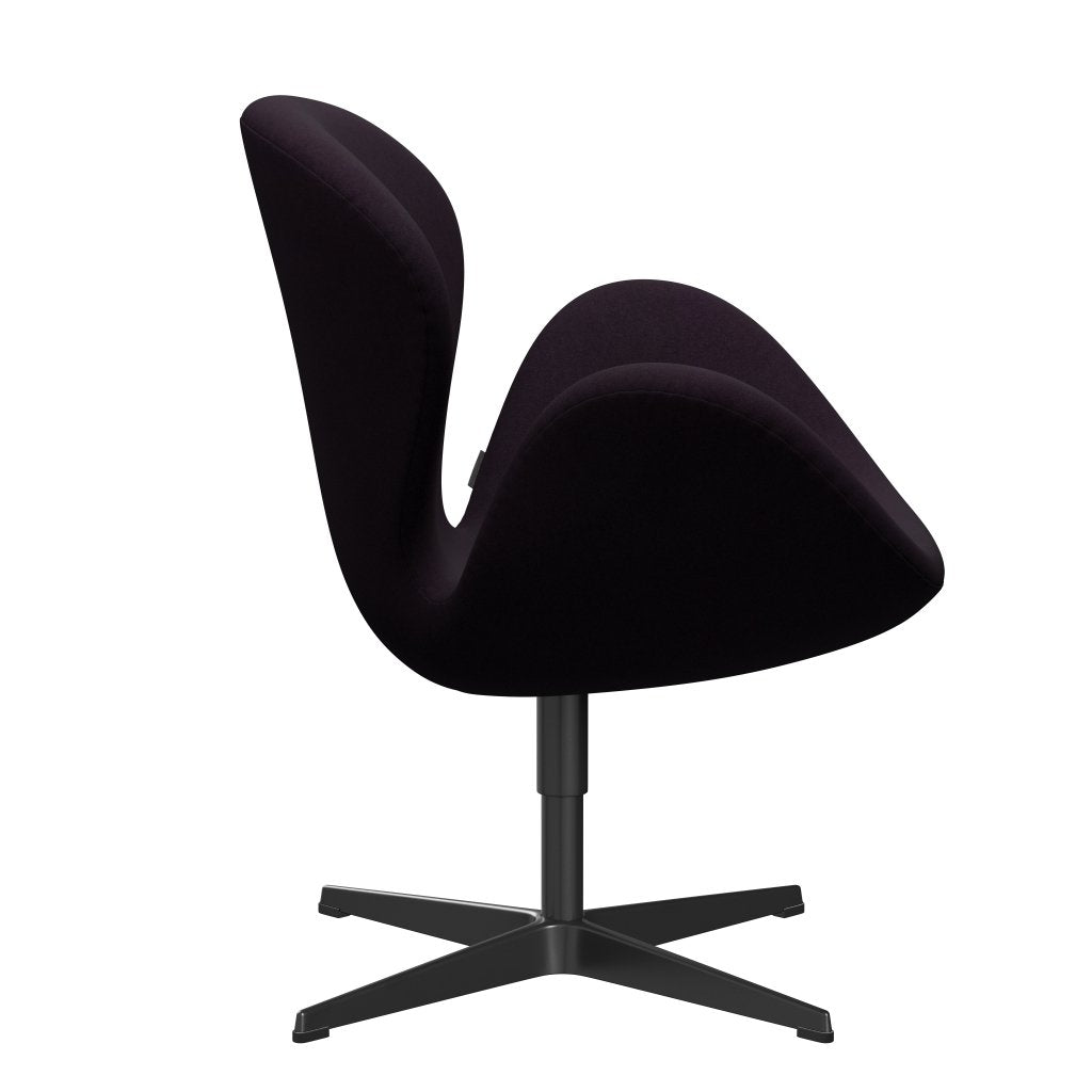 [product_category]-Fritz Hansen Swan Lounge Chair, Black Lacquered/Divina Aubergine (376)-Fritz Hansen-3320-DIV376-BLLA-FRI-3