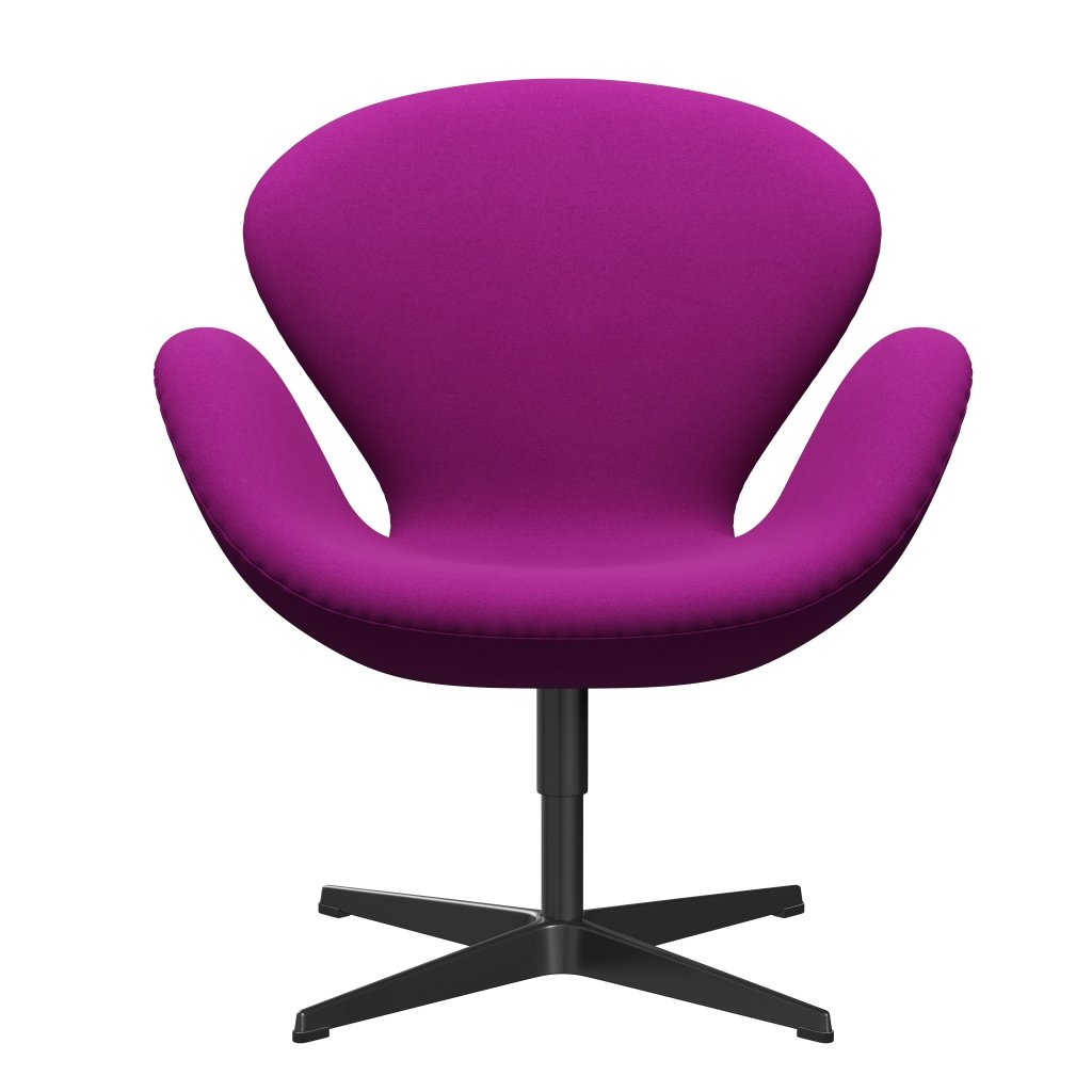 [product_category]-Fritz Hansen Swan Lounge Chair, Black Lacquered/Divina Violet (666)-Fritz Hansen-3320-DIV666-BLLA-FRI-1