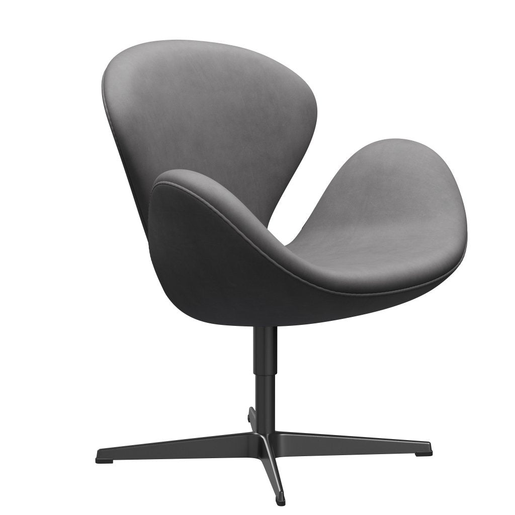 [product_category]-Fritz Hansen Swan Lounge Chair, Black Lacquered/Embrace Chocolate-Fritz Hansen-3320-SECONC-BLLA-FRI-2