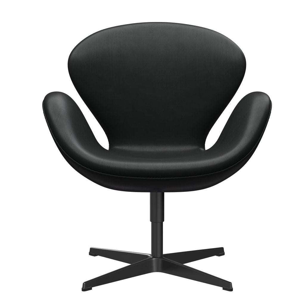 [product_category]-Fritz Hansen Swan Lounge Chair, Black Lacquered/Grace Black-Fritz Hansen-3320-ELBLA-BLLA-FRI-1