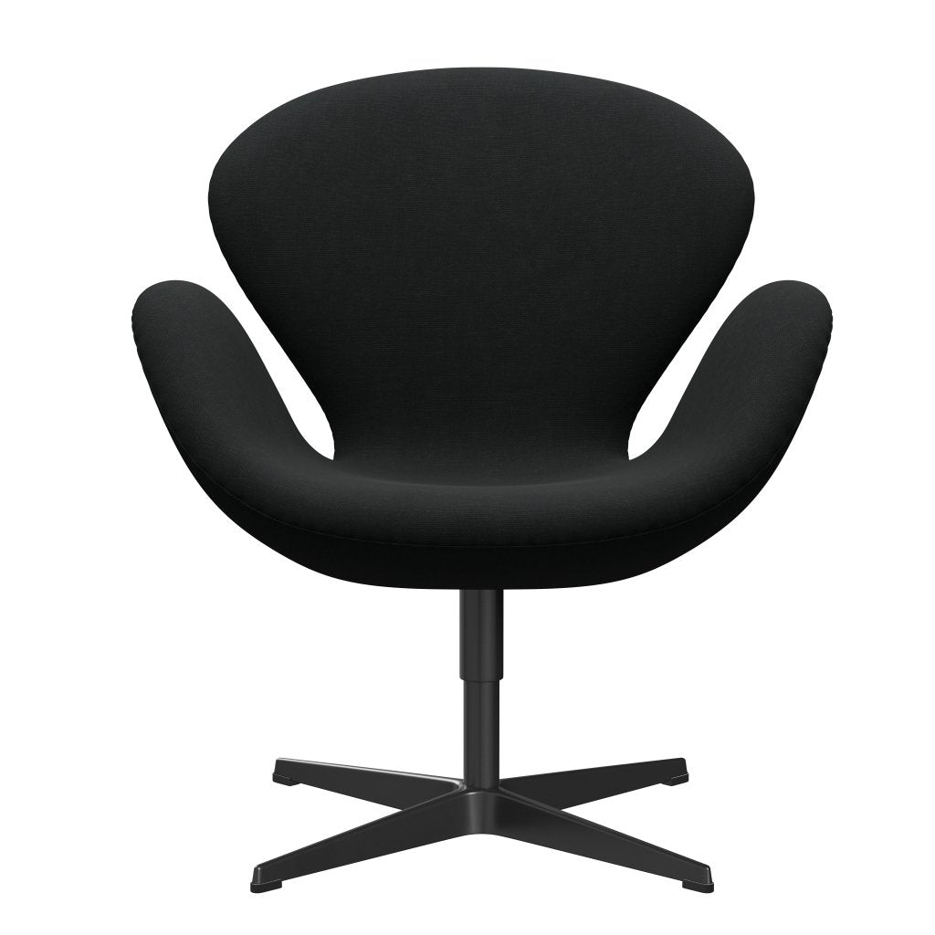 [product_category]-Fritz Hansen Swan Lounge Chair, Black Lacquered/Steelcut Black-Fritz Hansen-3320-STI190-BLLA-FRI-1