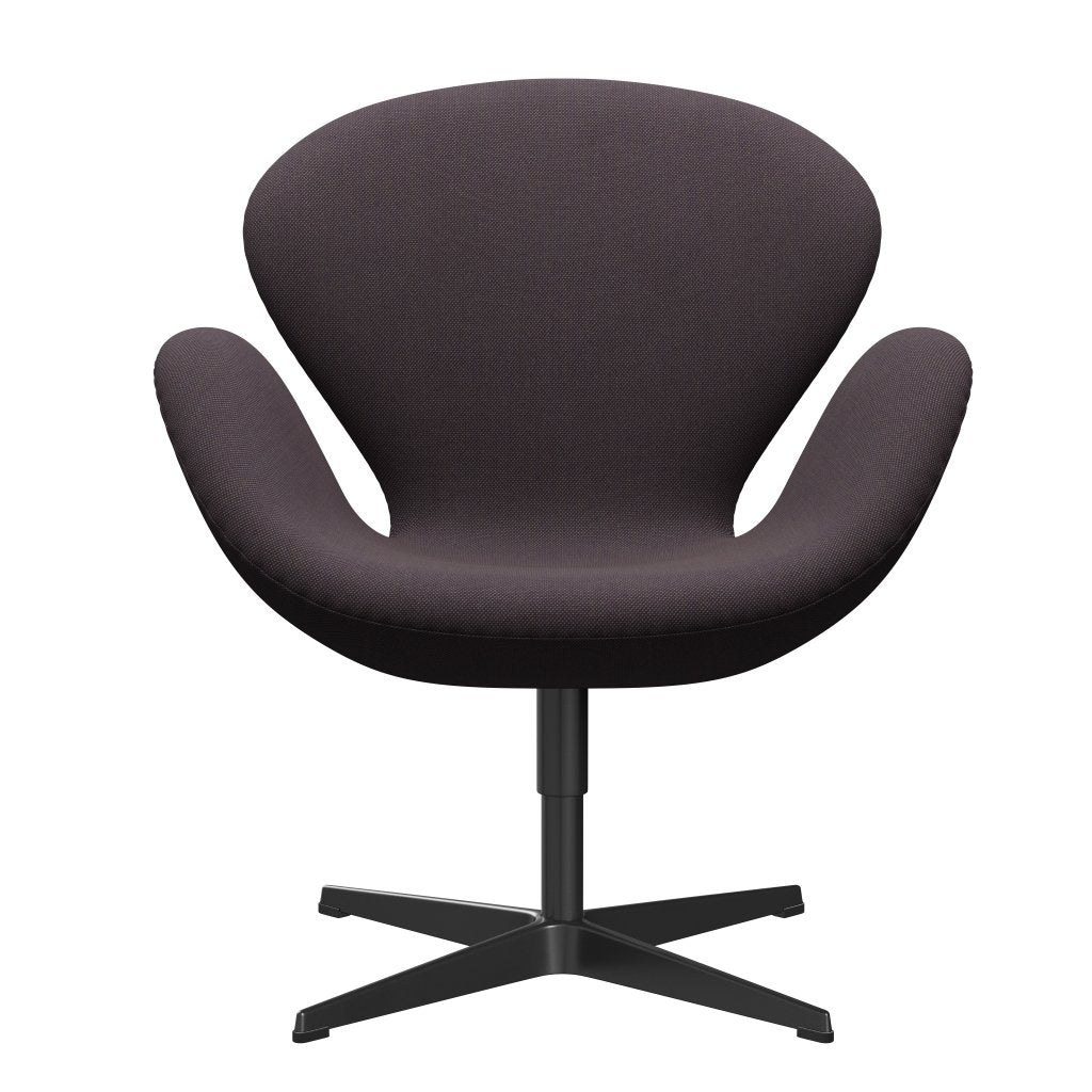 [product_category]-Fritz Hansen Swan Lounge Chair, Black Lacquered/Steelcut Trio Brown-Fritz Hansen-3320-STR283-BLLA-FRI-1