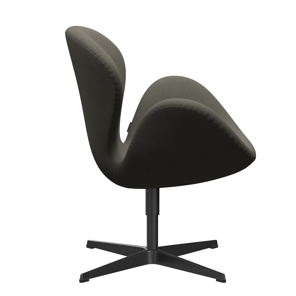 [product_category]-Fritz Hansen Swan Lounge Chair, Black Lacquered/Steelcut Trio Grey/Green-Fritz Hansen-3320-STR266-BLLA-FRI-3