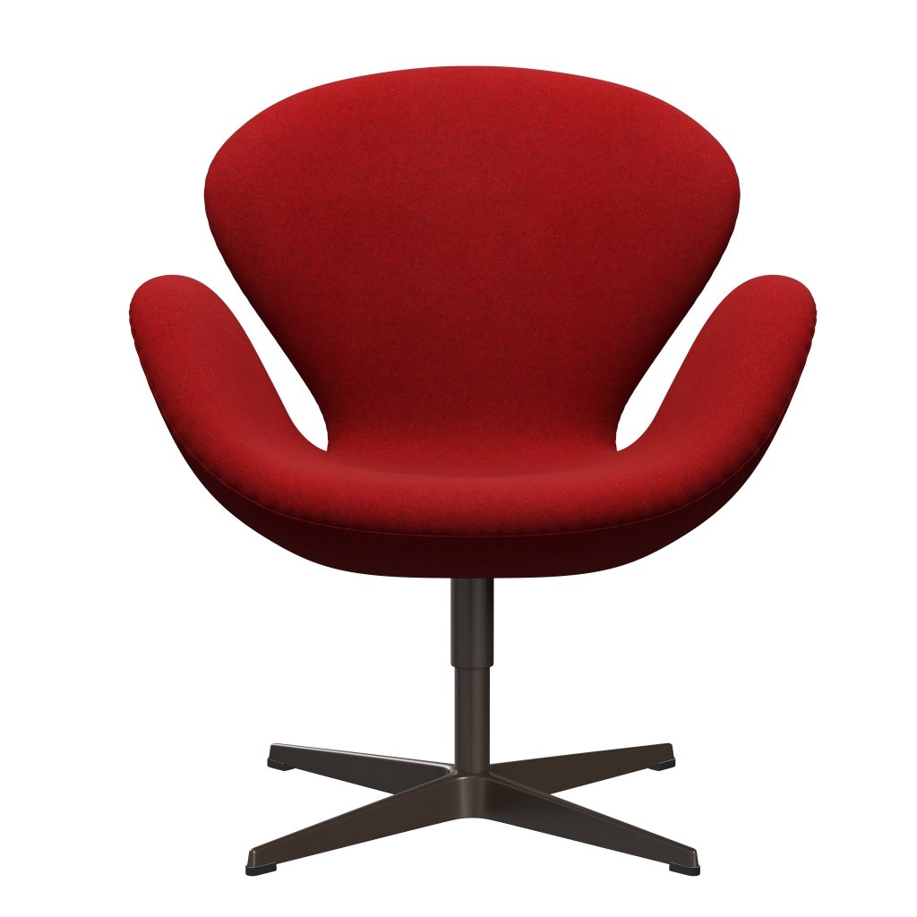 Fritz Hansen Svanenstol, Brown Bronze/Divina Melange Deep Red