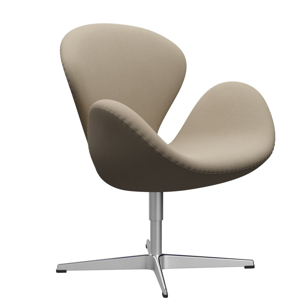 [product_category]-Fritz Hansen Swan Lounge Chair, Satin Brushed Aluminium/Steelcut Beige-Fritz Hansen-3320-STI240-SPAL-FRI-2