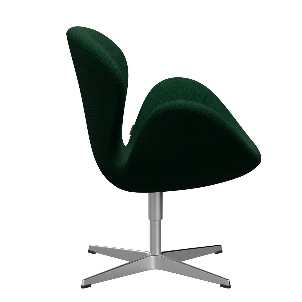 [product_category]-Fritz Hansen Swan Lounge Chair, Sating Brushed Aluminium/Hallingdal Bottle Green-Fritz Hansen-3320-HAL944-SPAL-FRI-3