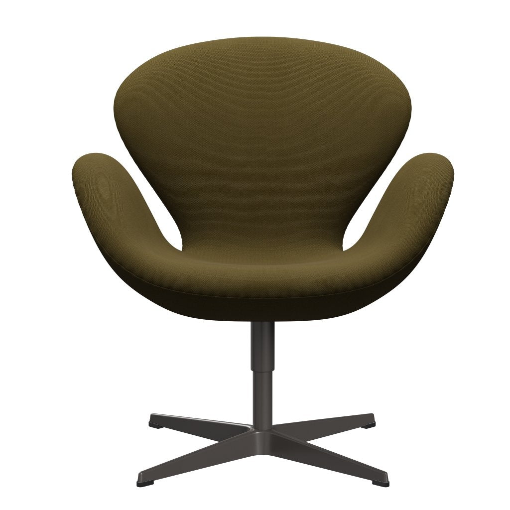 [product_category]-Fritz Hansen Swan Lounge Chair, Warm Graphite/Steelcut Army Green-Fritz Hansen-3320-STI985-WGBASE-FRI-1